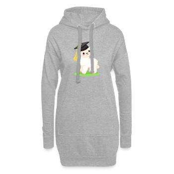 Alpaka Studium Absolvent Bachelor Schulabschluss - Hoodie-Kleid - Grau meliert - Vorne