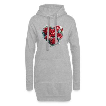Amour Fiançailles Fête des mères Saint-Valentin Mariage - Sweat-shirt à capuche long Femme - gris chiné - Devant