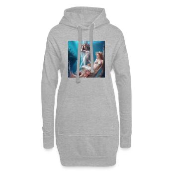 Sirènes - Sweat-shirt à capuche long Femme - gris chiné - Devant