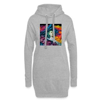 Tout tourne - Sweat-shirt à capuche long Femme - gris chiné - Devant