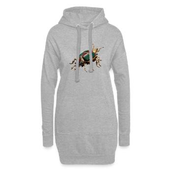 SCARABEE DE LUX - Sweat-shirt à capuche long Femme - gris chiné - Devant