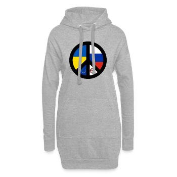 Paix pour l’Ukraine et la Russie - Sweat-shirt à capuche long Femme - gris chiné - Devant