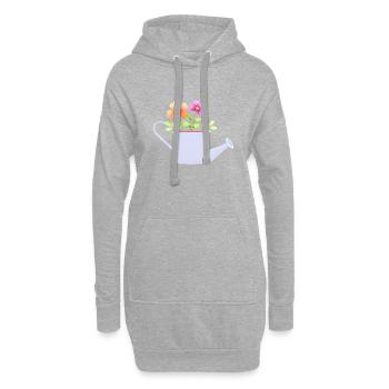 Blume Gärtner Geschenk Blumen Garten Hobbygärtner - Hoodie-Kleid - Grau meliert - Vorne