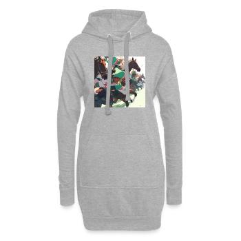Course Hippique - Epic - Sweat-shirt à capuche long Femme - gris chiné - Devant