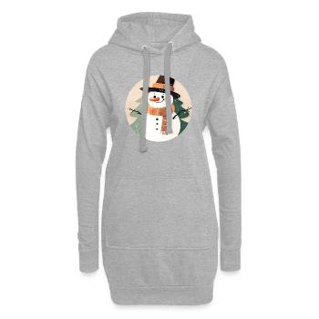 Schneemann - Hoodie-Kleid - Grau meliert - Vorne