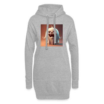 Joyeux Halloween mignon fantôme langue effrayante drôle - Sweat-shirt à capuche long Femme - gris chiné - Devant