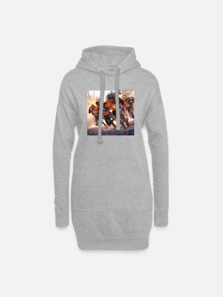 Final sprint! - Hoodie Dress - heather grey