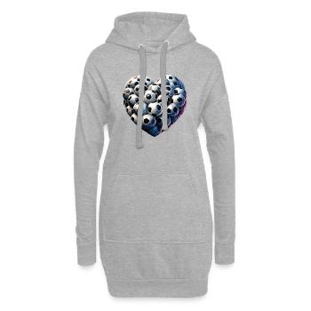 Fußballmannschaft Fußballdesign Fußballspieler - Hoodie-Kleid - Grau meliert - Vorne