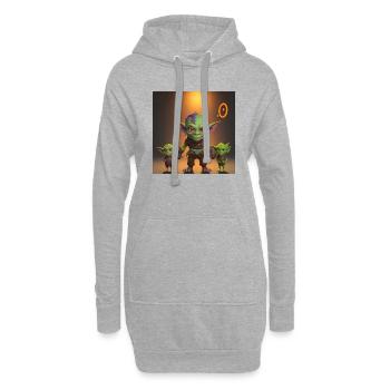 Goblin Familie - Hoodie-Kleid - Grau meliert - Vorne