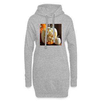 Citrouille d’Halloween - Sweat-shirt à capuche long Femme - gris chiné - Devant