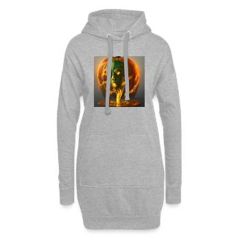 Citrouille d’Halloween - Sweat-shirt à capuche long Femme - gris chiné - Devant
