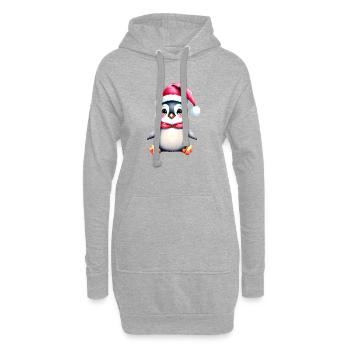 Noël Noël Chapeau Cadeau Noël - Sweat-shirt à capuche long Femme - gris chiné - Devant
