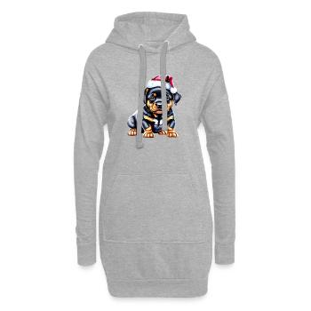 Rottweiler Dog X-Mas Puppy Christmas Dogs - Sweat-shirt à capuche long Femme - gris chiné - Devant