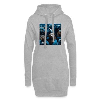 Pattern d'ours style néon fluo - Sweat-shirt à capuche long Femme - gris chiné - Devant