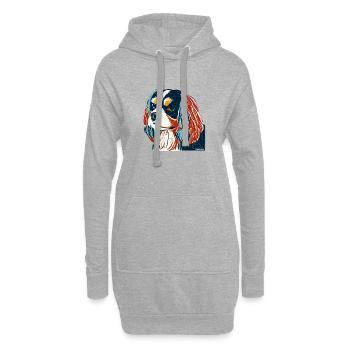 Cavalier King Charles Spaniel Art - Sweat-shirt à capuche long Femme - gris chiné - Devant