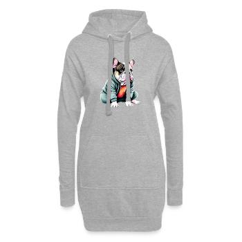 Propriétaires de chiens Chien Bulldog Chiens Propriétaires de chiens - Sweat-shirt à capuche long Femme - gris chiné - Devant