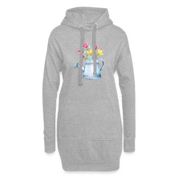 Blume Hobbygärtner Gärtner Geschenk Blumen Garten - Hoodie-Kleid - Grau meliert - Vorne