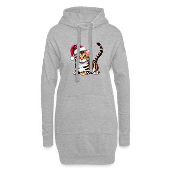 Chaton de Noël du Bengale Chaton du Bengale - Sweat-shirt à capuche long Femme - gris chiné - Devant