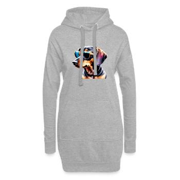 Dachshund Hund Sonnenbrille Hundehalter Hunde - Hoodie-Kleid - Grau meliert - Vorne