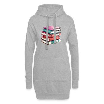 Buch Lesen Buchliebhaber Geschenk Bücher Leser - Hoodie-Kleid - Grau meliert - Vorne