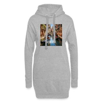 Venedig bei Tag - Hoodie-Kleid - Grau meliert - Vorne