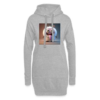 Frohes Halloween niedliche Monsterzunge heraus gruseligen Spaß - Hoodie-Kleid - Grau meliert - Vorne