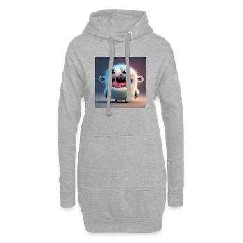 Frohes Halloween niedliche Monsterzunge heraus gruseligen Spaß - Hoodie-Kleid - Grau meliert - Vorne