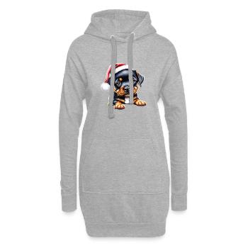 Rottweiler Hund Hundewelpe Weihnachten Hunde - Hoodie-Kleid - Grau meliert - Vorne