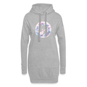 Lapin Nuage - Sweat-shirt à capuche long Femme - gris chiné - Devant