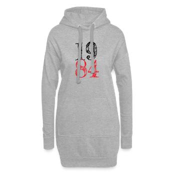 Millésime 1984 - Sweat-shirt à capuche long Femme - gris chiné - Devant