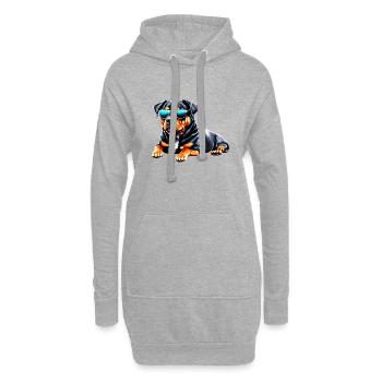 Rottweiler Chiens Chien Rottweiler Puppy Chiot - Sweat-shirt à capuche long Femme - gris chiné - Devant