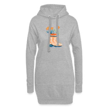 Blume Geschenk Blumen Garten Hobbygärtner Gärtner - Hoodie-Kleid - Grau meliert - Vorne