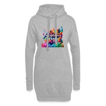 Amour, acceptation, fierté - LGBTQ - Sweat-shirt à capuche long Femme - gris chiné - Devant