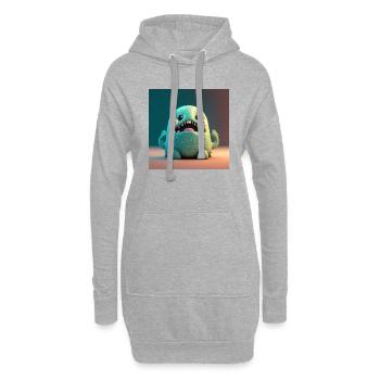 Joyeux Halloween mignon monstre marin langue effrayante - Sweat-shirt à capuche long Femme - gris chiné - Devant