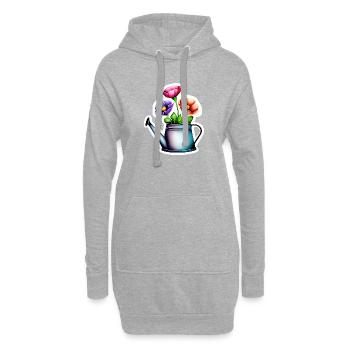 Blume Gärtner Geschenk Blumen Garten Hobbygärtner - Hoodie-Kleid - Grau meliert - Vorne