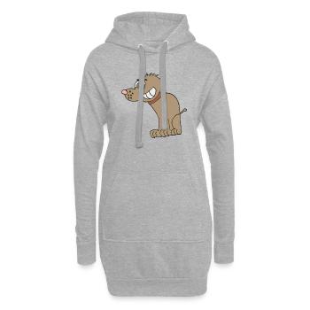 lustiger hund lacht - Hoodie-Kleid - Grau meliert - Vorne