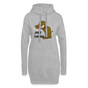 lustiger hund laugh - Hoodie-Kleid - Grau meliert - Vorne