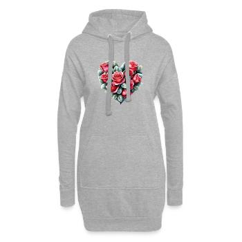 Mariage, Amour, Saint-Valentin, Fiançailles, Fête des mères - Sweat-shirt à capuche long Femme - gris chiné - Devant