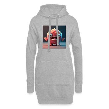 Joyeux Halloween mignon monstre marin langue effrayante - Sweat-shirt à capuche long Femme - gris chiné - Devant
