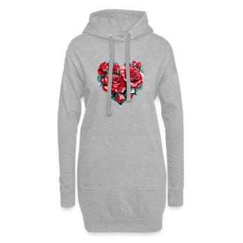 Mariage fête des mères Fiançailles Love Saint-Valentin - Sweat-shirt à capuche long Femme - gris chiné - Devant