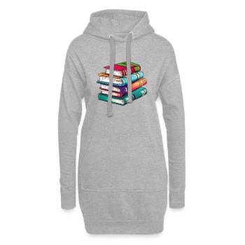 Livre Lecture Livres Cadeau Lecteur Amoureux du livre - Sweat-shirt à capuche long Femme - gris chiné - Devant