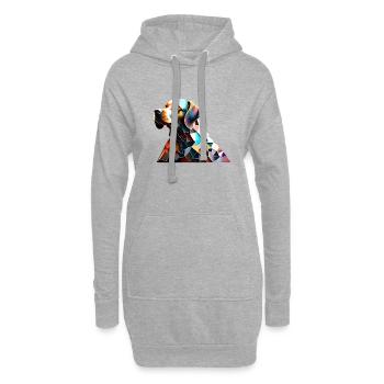 Labrador, propriétaire du chiot Labrador Retriever - Sweat-shirt à capuche long Femme - gris chiné - Devant