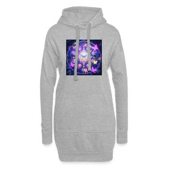 L'entre de papillons - Sweat-shirt à capuche long Femme - gris chiné - Devant