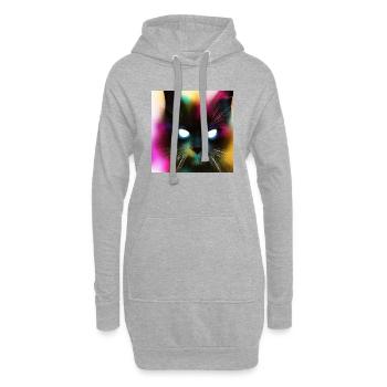 Creepy Cat - Hoodie-Kleid - Grau meliert - Vorne