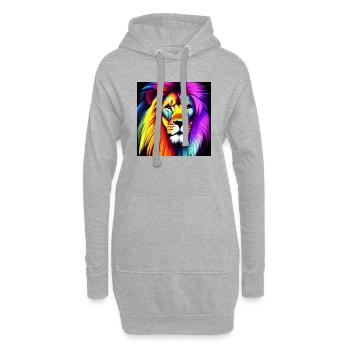 KI Lion abstract - Hoodie-Kleid - Grau meliert - Vorne