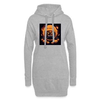 Die Invasion der Kürbisse - Hoodie-Kleid - Grau meliert - Vorne