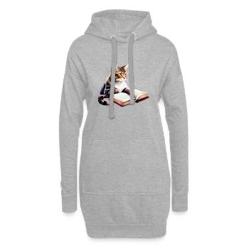 Livres de lecture Chat domestique Chat Chat Livre Chaton - Sweat-shirt à capuche long Femme - gris chiné - Devant