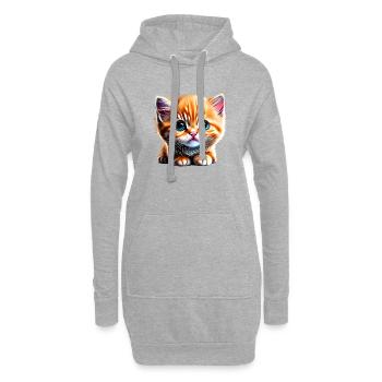 Katzenbesitzer Bengalkatze Katze Kätzchen Kater - Hoodie-Kleid - Grau meliert - Vorne