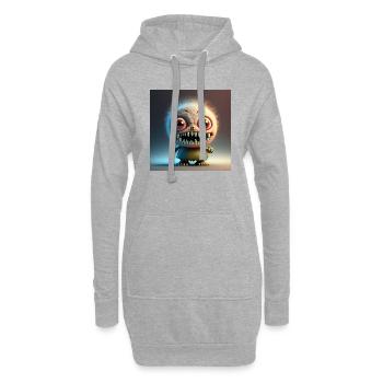 Joyeux Halloween mignon monstre langue de plaisir effrayant - Sweat-shirt à capuche long Femme - gris chiné - Devant