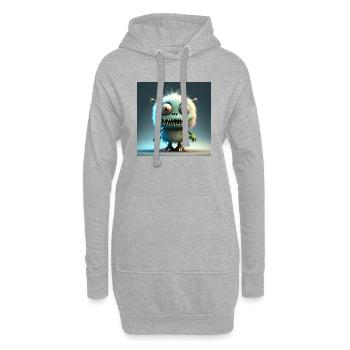 Joyeux Halloween mignon monstre langue de plaisir effrayant - Sweat-shirt à capuche long Femme - gris chiné - Devant